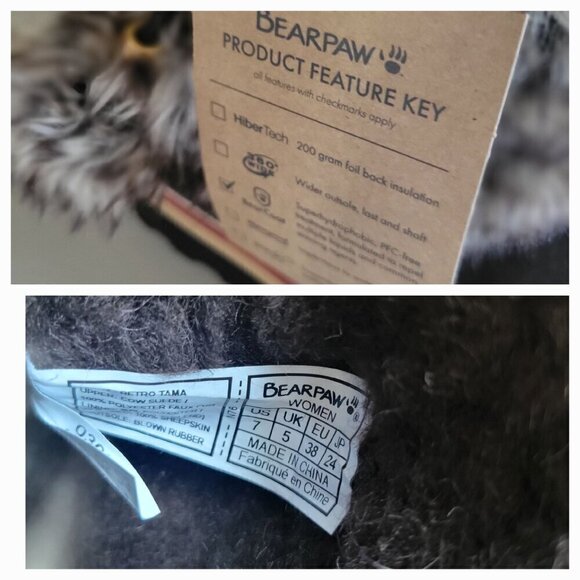 Bearpaw Womens Retro  Tama Boots With Faux Fur Trim & Rubber Sole- US 7 - Picture 7 of 8